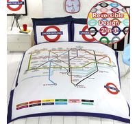 Londra Metropolitana Tubo Mappa Doppio Set Copripiumino Con Federe Letto