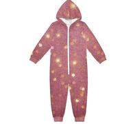 Adolescenti 1 pezzo pigiama flanella zip up cappuccio per ragazze abbigliamento casa 5-14T brillante brillante sognante rosa viola oro, Colorato, 4 anni