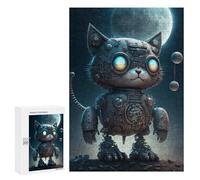 Adolescenti 300 PCS Puzzle Steampunk Cat in Space Puzzle Per Adulti Giochi Per Famiglie Vacanza A Casa Passatempo Regali Unici Di Compleanno E Natale 300 PCS