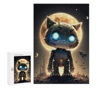 Adolescenti 300 PCS Puzzle Steampunk Cat Moon-2 Puzzle Per Adulti Giochi Per Famiglie Vacanza A Casa Passatempo Regali Unici Di Compleanno E Natale 300 PCS