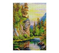 Adolescenti 38x26cm/1000pcs Puzzle Mountain River Puzzle Per Adulti Gioco Per Famiglie Vacanza A Casa Passatempo Regalo Di Compleanno, Regali, 38x26cm/1000pcs