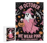 Adolescenti 500 PCS Puzzle October Breast Cancer Awareness Ghost Puzzle Per Adulti Giochi Per Famiglie Vacanza A Casa Passatempo Regali Unici Di Compleanno E Natale 500 PCS