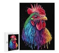 Adolescenti 500 PCS Puzzle Pop Art Rainbow Rhode Island Red Rooster Puzzle Per Adulti Giochi Per Famiglie Vacanza A Casa Passatempo Regali Unici Di Compleanno E Natale 500 PCS