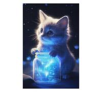 Adolescenti 75x50cm/1000pcs Puzzle Cat with Magic Jar Puzzle Per Adulti Giochi Rilassanti Vacanza A Casa Passatempo Regalo Di Compleanno, Regali, 75x50cm/1000pcs