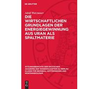 Adolf Watznauer Die Wirtschaftlichen Grundlagen Der Energiege (Copertina rigida)