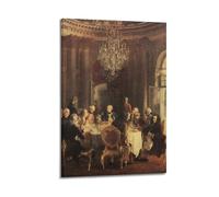 Adolph Von Menzel - Tavola rotonda di re Federico II a Sanssouci Voltaire (1849-5) - 17, X 22, Fine Art Print-1 Poster Pittura Decorativa Poster da parete su tela e stampa artistica moderna Family