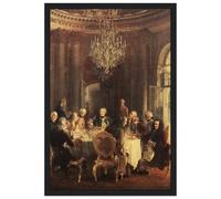 Adolph Von Menzel - Tavola rotonda di re Federico II a Sanssouci Voltaire (1849-5) - 17, X 22, Stampa artistica - 1 Stampa decorativa retrò incorniciata e stampa artistica moderna per camera da letto