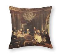 Adolph Von Menzel - Tavola rotonda di re Federico II a Sanssouci Voltaire (1849-5) - 43,2 x 55,2 cm, stampa artistica su 1 federa e cuscino in poliestere, stile tessile per la casa, 30 x 30 cm