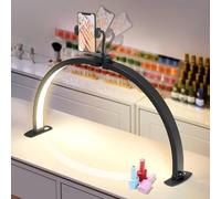 Adonafy Mezza Luna Lampada per Nghie: 29" Lampada da Tavolo per Unghie - Luce Unghie da Tavolo con 3 Modalità Colore e 10 Livelli di Luminosità Regolabili per Unghie (Nero, Grande)