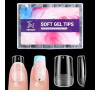 Adonafy Tips per Unghie Corte a Bara: 504 Pezzi Semi-Opache Unghie Finte Gel per Casa Salone Manicure (Spitze quadratiche)