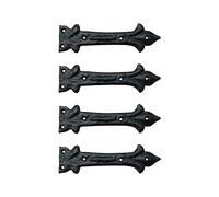 Adonai Hardware "Adonijah" - Cerniera anteriore in ferro anticato (fornita in 4 pezzi per confezione), verniciata a polvere nera