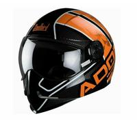 Adonis Majestic Lucido Nero E Arancione Completo Viso Casco Tinta Unita S 560mm