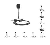 Adoorniequea 10 set 3.5mm Mini Microfoni Studio Speech MIC Voce Tubo Esterno Ben abbinato con Clip Attiva per PC Desktop Laptop Altoparlanti