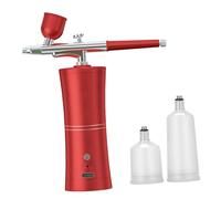 Adoorniequea Airbrush Auto 25PSI Air Pressure Vernice Spray per Barbiere Modello Spray Nail Art Rosso 15 cm