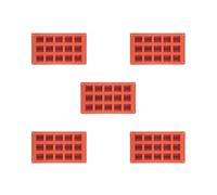 Adoorniequea Set di 5 stampi in silicone 3D quadrati per mousse torte, dolci, gelatine, gelati, 15 pezzi, 15 blocchi