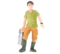 Adoorniequea Simulazione Persone Modello Figura Agricoltore Contadino Toy Boy con un barattolo di latte