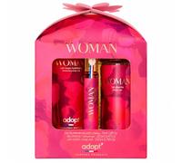 adopt Woman Set - Profumo 30 ml, gel doccia e lozione per il corpo | Set di 3 profumi e cura, eau de parfum 30 ml, gel doccia 250 ml, lozione corpo 200 ml, floreale e sensuale