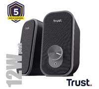 Altavoces Trust 2.0 Cablati 12W con connettore 3,5 mm e design compatto