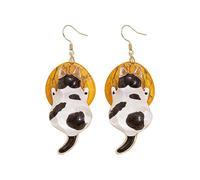 Adorabile 3D gatto goccia orecchini per le donne, carino acrilico gattino dangle orecchini, gioielli di design capriccioso per gli amanti del gatto usura quotidiana