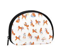 Adorabile Akita Inu, piccola borsa porta-assorbente per il trucco, portamonete per cosmetici da donna