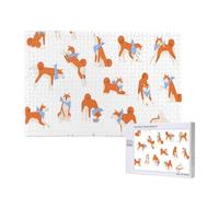 Adorabile Akita Inu,Puzzle in legno da 1000 pezzi per famiglie, puzzle per adulti e adolescenti