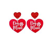 Adorabile amante Letter Dog Mom Love Heart Orecchini penzolanti Shining Acrylic Valentine's Day Party Gioielli per donne Regali