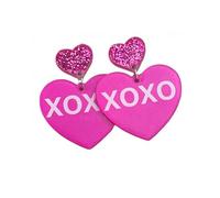 Adorabile amante Letter Dog Mom Love Heart Orecchini penzolanti Shining Acrylic Valentine's Day Party Gioielli per donne Regali