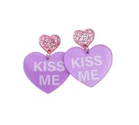 Adorabile amante Letter Dog Mom Love Heart Orecchini penzolanti Shining Acrylic Valentine's Day Party Gioielli per donne Regali