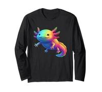 Adorabile Amphibian Pet Lover Colorful Axolotl Vibrante Maglia a Manica