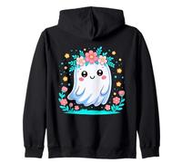 Adorabile apparizione di Fantasmi Floreali Kawaii Halloween Felpa con Cappuccio