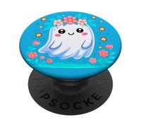 Adorabile apparizione di fantasmi floreali kawaii Halloween PopSockets PopGrip Adesivo