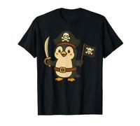 Adorabile Avventura con Pinguino Pirata con Bandiera Jolly Roger Maglietta