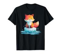 Adorabile Baby Fox sul Clima Ghiaccio Scioglimento Maglietta