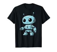Adorabile Blu Robot Cartoon Kawaii Bambini Sci Fi Maglietta