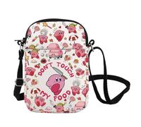 Adorabile borsa a tracolla con personaggio del gioco rosa Kawaii animazione videogioco personaggio messenger borsa regalo per amanti dell'anime, My Food Cb Regno Unito, INCHES
