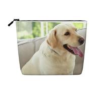 Adorabile borsa per cosmetici da donna, organizer portatile da viaggio, borsa da toilette con chiusura a zip, Carino cane labrador, Taglia unica