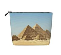 Adorabile borsa per cosmetici da donna, organizer portatile da viaggio, borsa da toilette con chiusura a zip, Grande piramide egiziana vintage, Taglia unica