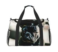 Adorabile borsone da viaggio con stampa di bulldog francese, ampio spazio, 50 x 33 x 25,9 cm, elegante borsa per palestra