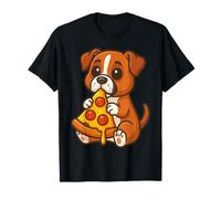 Adorabile Boxer Cucciolo Godendo una Fetta Di Pizza Pepperoni Maglietta