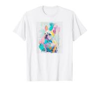 Adorabile Bulldog Francese colorato Ritratto d'Arte Regalo Animale Domestico Maglietta
