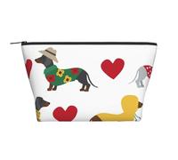 Adorabile cane bassotto, Borsa da toilette Borsa per trucco Borsa per cosmetici Borsa da toilette da viaggio portatile