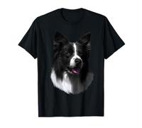 Adorabile Cane Border Collie Bianco Nero Maglietta