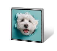 Adorabile cane che sbircia da un buco, spille e spille, unisex, quadrate, leggere, da bavero, gioielli per abbigliamento, scialle, cappello