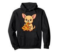 Adorabile cane chihuahua ama la pizza Felpa con Cappuccio