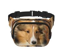 Adorabile cane Sheltie, Marsupio quadrato a doppio strato, borsa da viaggio, marsupio casual