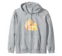 Adorabile Capybara e Yuzu Cake Chibi Kawaii Illustrazione Felpa con Cappuccio