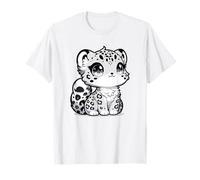 Adorabile Carino Giapponese Kawaii Chibi Leopardo delle Nevi Maglietta