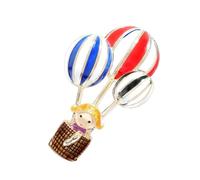 Adorabile Cartoon Hot Air Balloon Pin Con Bambina Accessori Decorativi Accessorio di Moda Per Le Donne E I Bambini Colore Vivace Lega Cartoon Spilla, Misura unica, come descritto