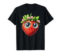 Adorabile ciondolo a forma di fiore di fragola dagli occhi grandi Maglietta