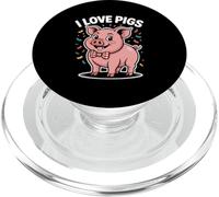 Adorabile ciondolo a forma di maialino con scritta "I Love Pigs" PopSockets PopGrip per MagSafe